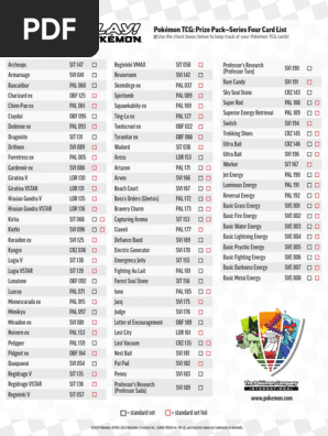 prize pack pokemon card list Prize Pack Series 4 Web Cardlist en | PDF | Pokémon