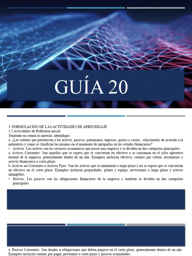 Guía de Actividades Financieras | PDF | Contabilidad | Estado financiero