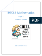 BGCSE Paper 1 - 5 Minute Quizzes