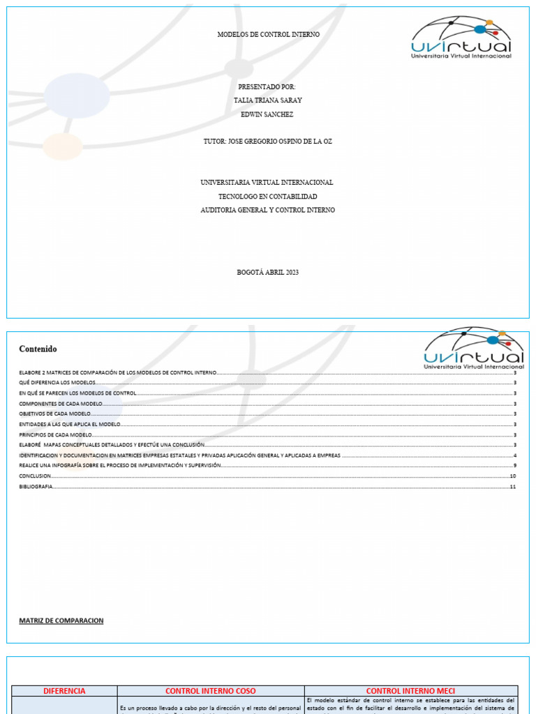 Modelos de Control Interno | PDF | Contralor | Business