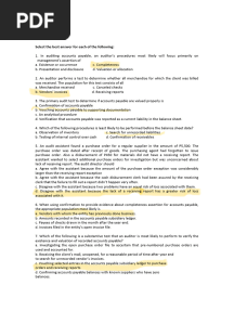 Audit of Liabilities Theories Questions