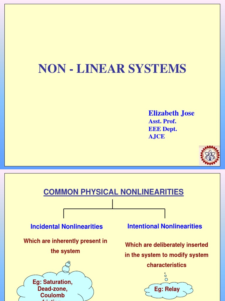 Nonlinear System Characteristics Analysis | PDF | Stability Theory ...