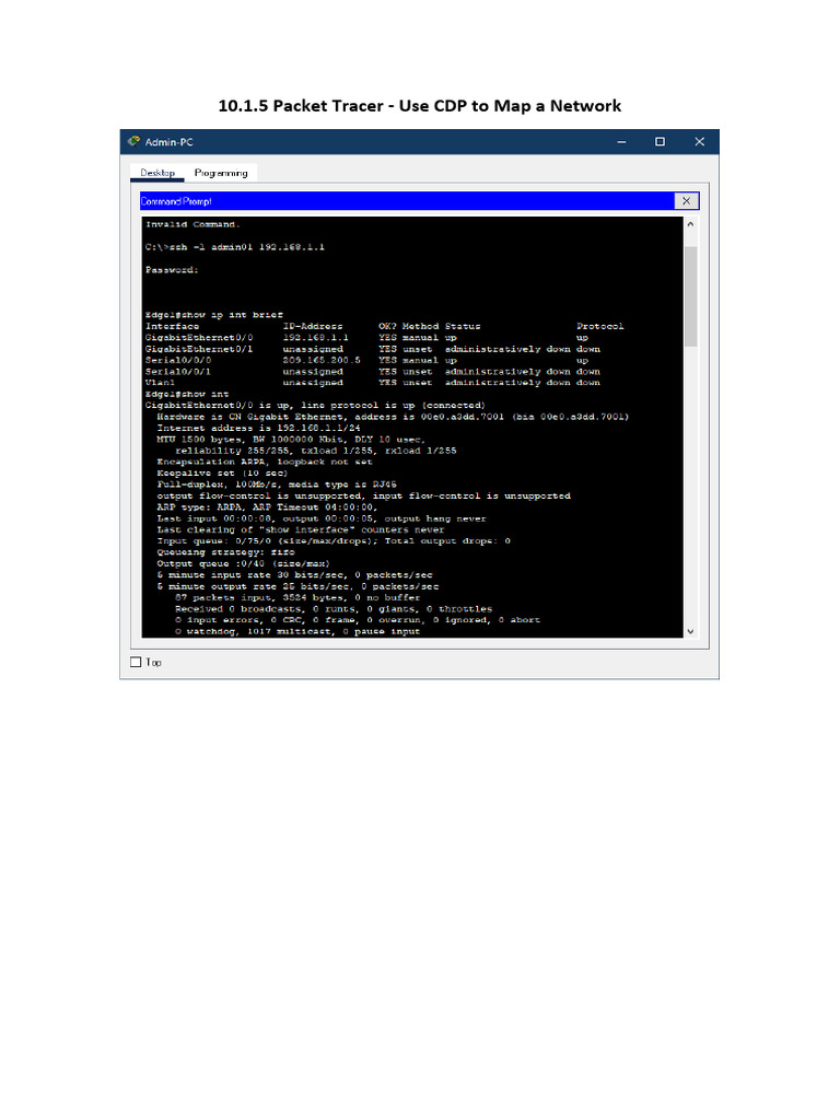 10.1.5 Packet Tracer Use CDP To Map A Network PDF