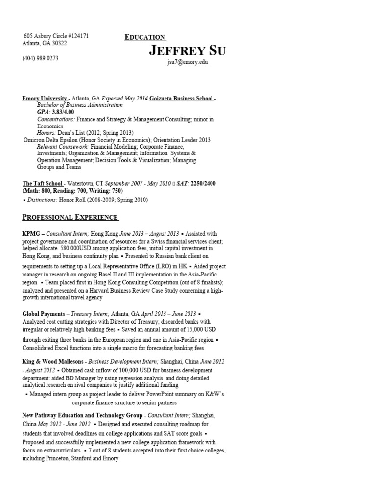 (Shared Externally) JeffreySu Resume2013 PDF Banks University