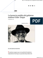 La Herencia Maldita Del Gobierno Mafioso Uribe-Duque