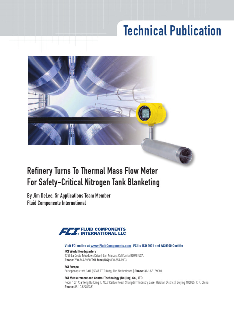 Nitrogen Tank Blanketing 0415 PDF Oil Refinery Flow Measurement