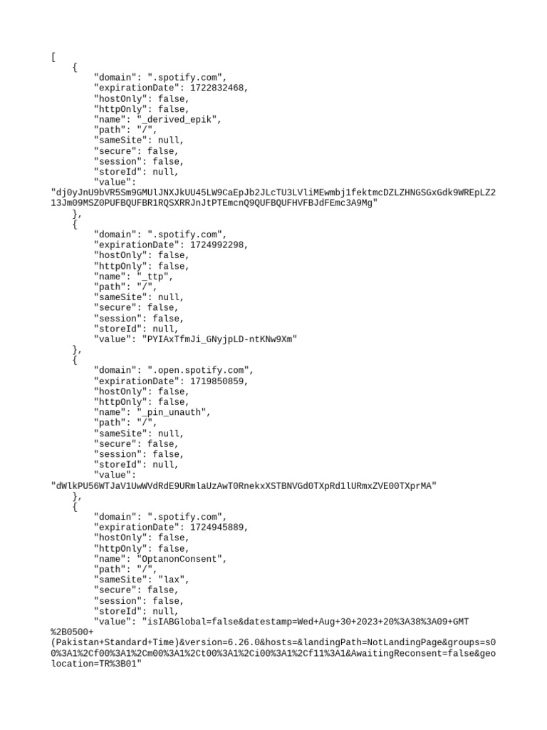 Spotify Cookie Data Overview | PDF | Games & Activities | Computers