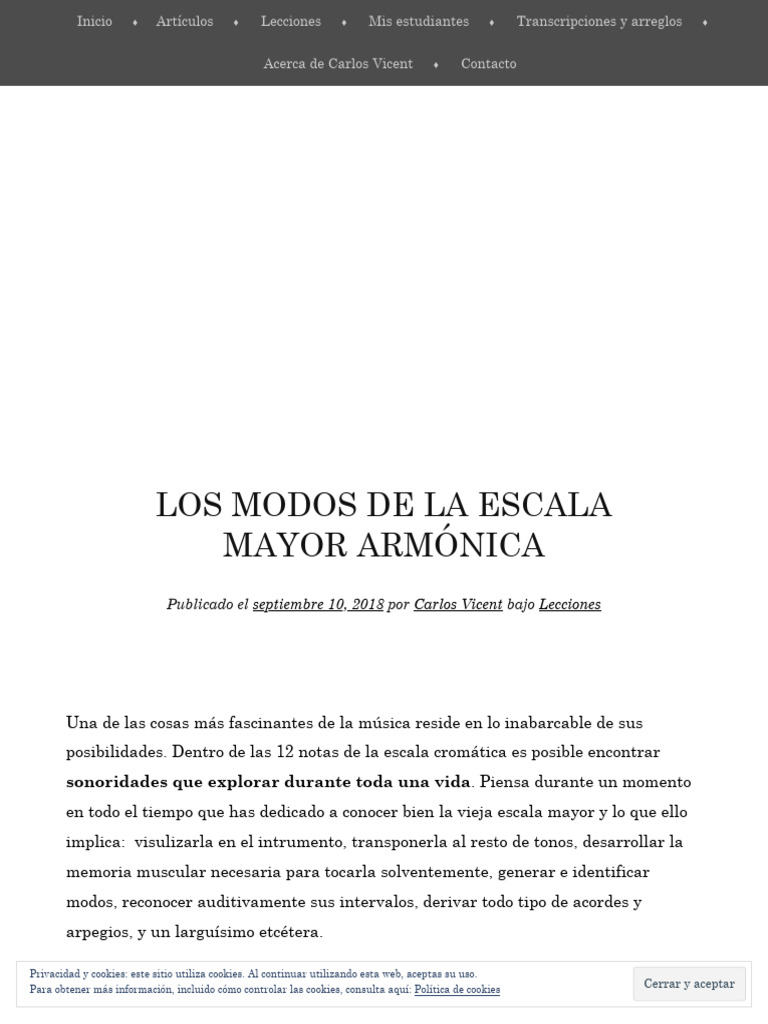 Modos de la Escala Mayor Armónica | PDF | Acorde (Música) | Escala (música)