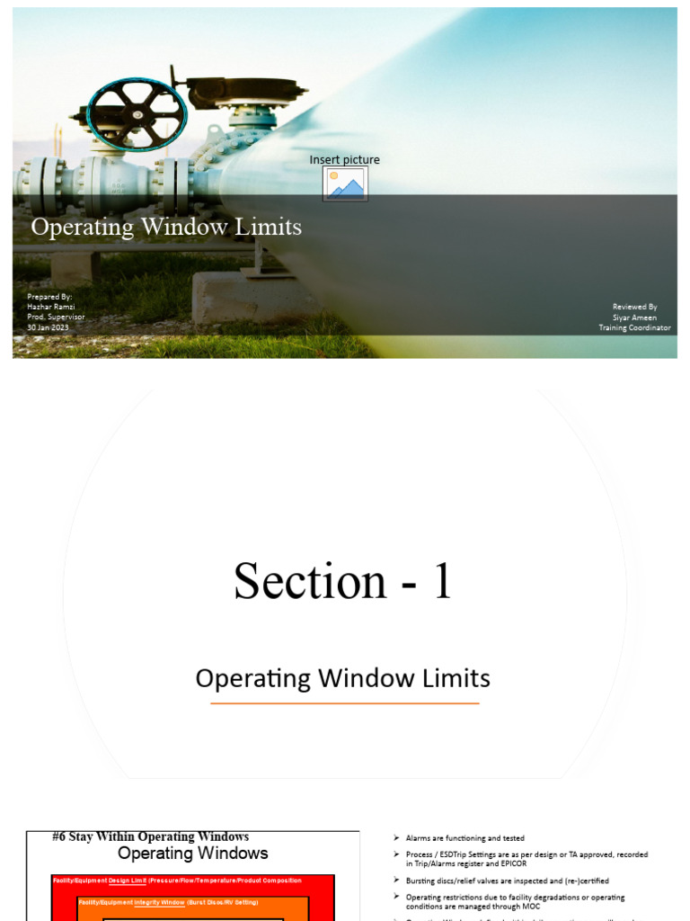 Operating Window Limits and Management | PDF | Safety