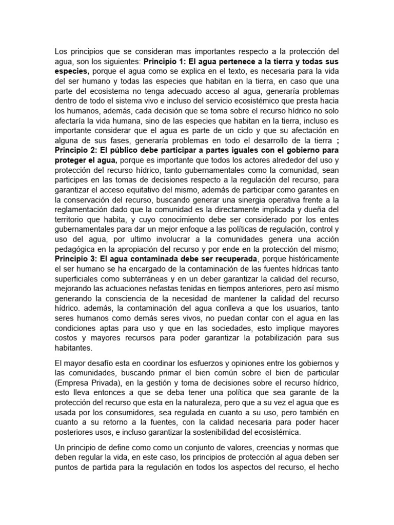 Principios Clave para Proteger el Agua | PDF | Agua | Contaminación