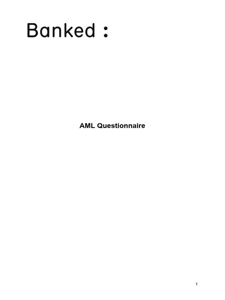 Partner And Merchant Non Regulated Aml Questionnaire Pdf