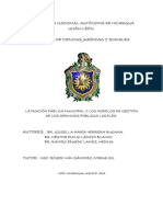 La Funcion Publica Municipal y Los Modelos de Gestion de Los Servicios Públicos Locales