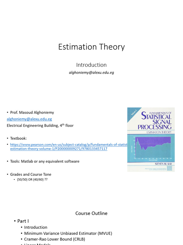 Estimation Theory Course Guide | PDF | Estimator | Estimation Theory