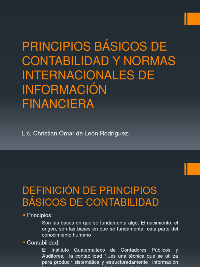 Principios Básicos de Contabilidad y Normas Internacionales de ...