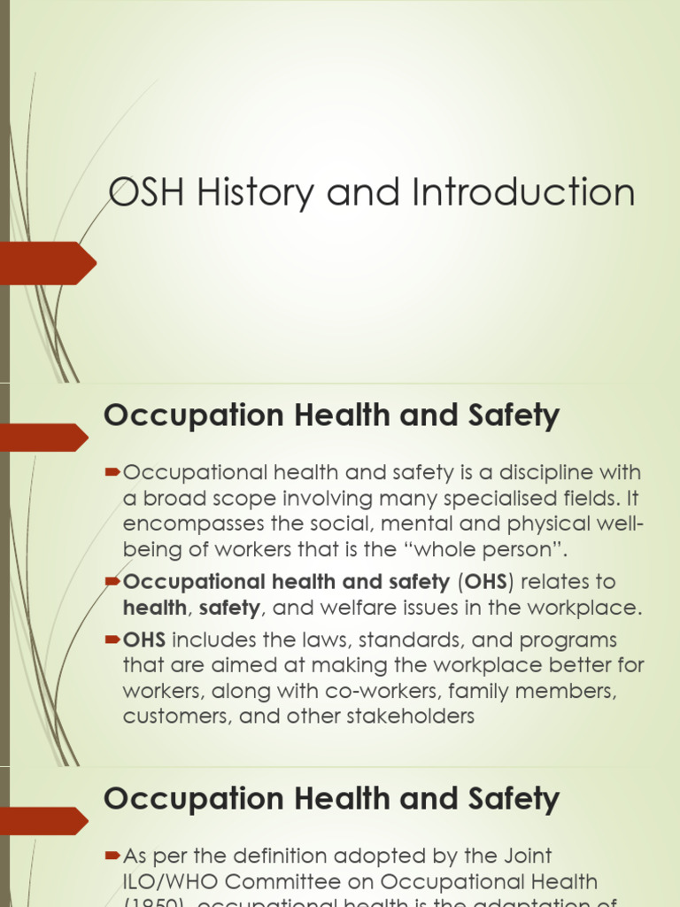 Overview of Occupational Health & Safety | PDF | Occupational Safety ...