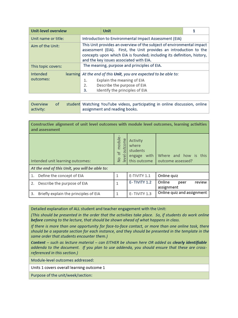 Introduction to Environmental Impact Assessment | PDF