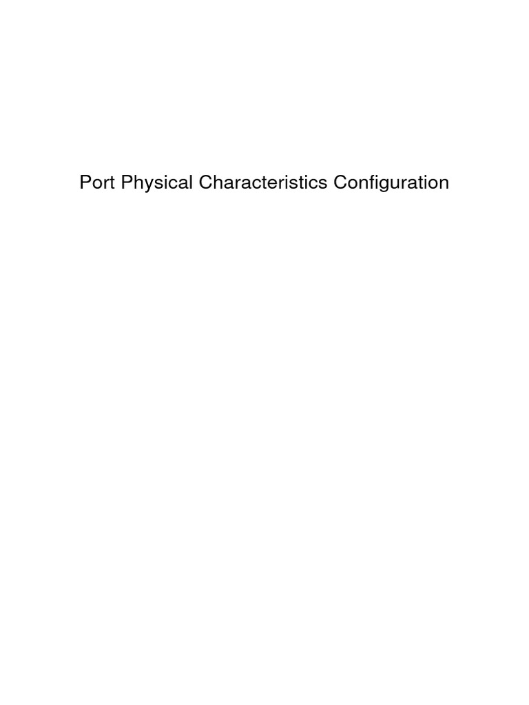 04-Port Physical Characteristics Configuration | PDF | Computer ...