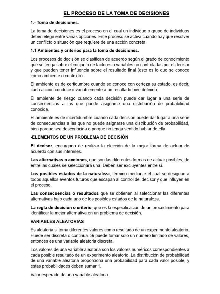 Guía de Toma de Decisiones | PDF | Toma de decisiones | La ...