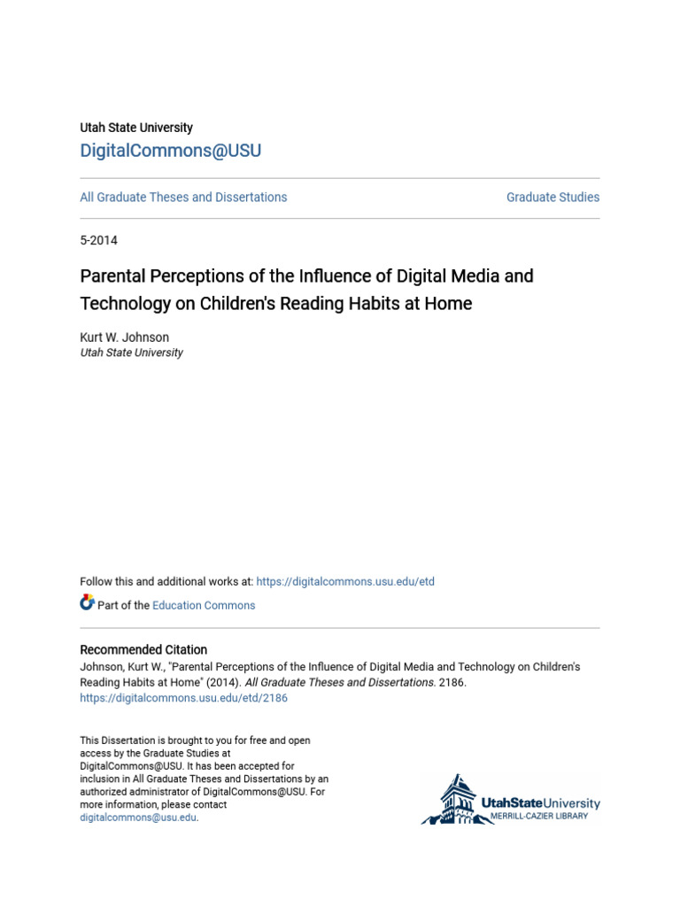 Parental Perceptions of The Influence of Digital Media and Techno | PDF ...