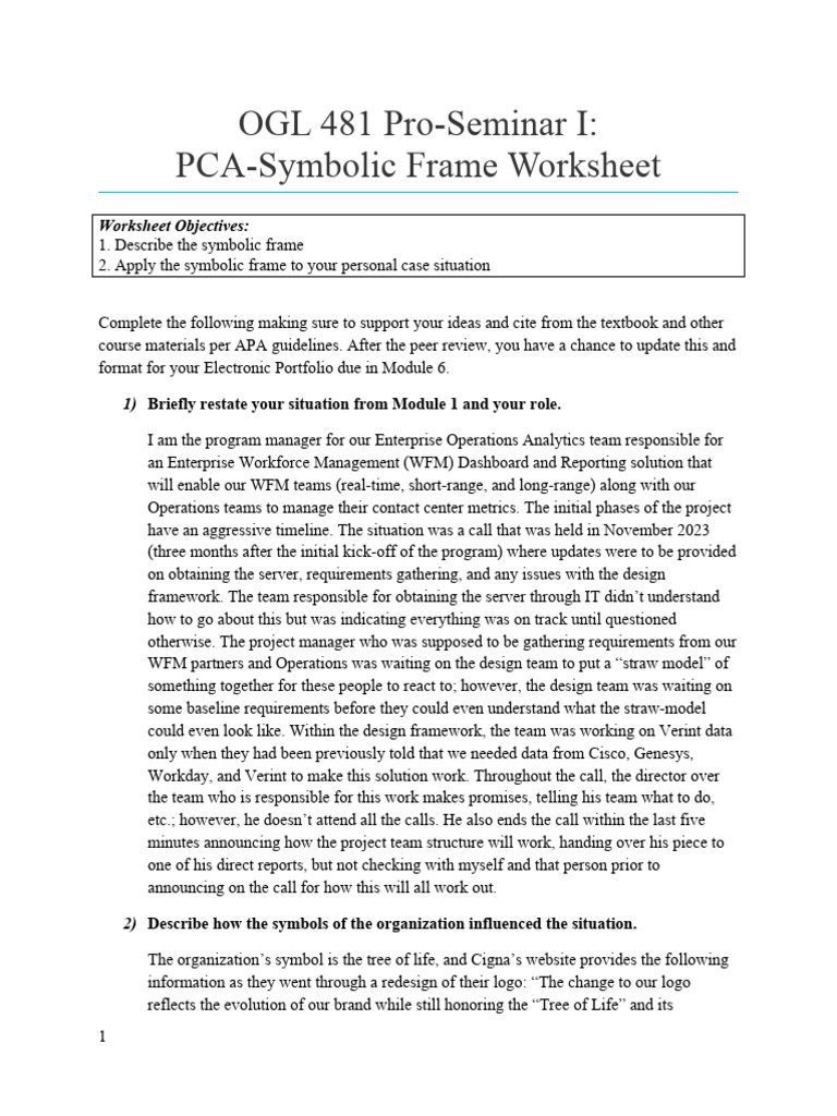 5 Symbolic Frame Worksheet | PDF | Business | Human Communication