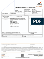 Certificate of Thorough Examination: Description: Diesel Powered Hydraulically