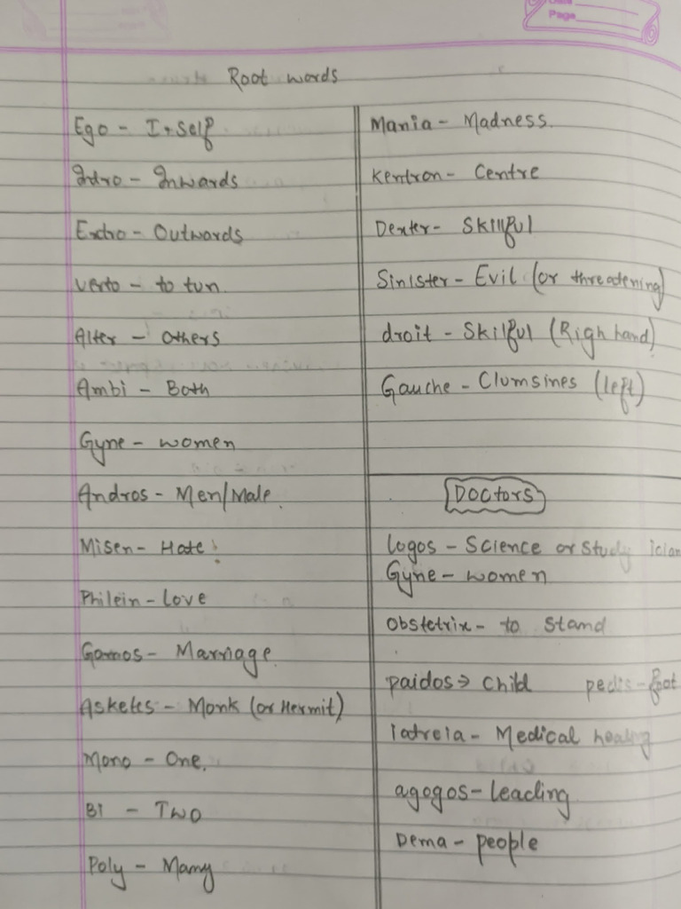 Temporary Root Words