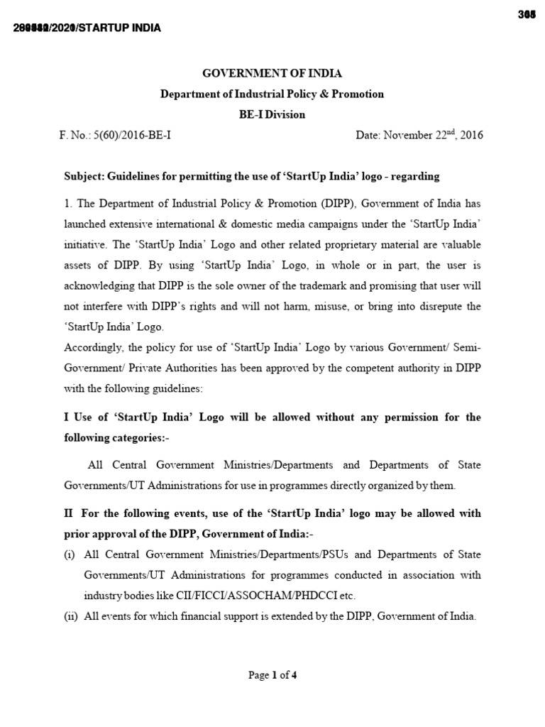 Guidelines for Using StartUp India Logo | PDF | Startup Company | Small ...