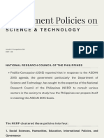 Government Policies On Science Technology