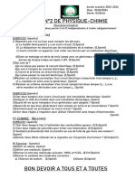 Devoir N°2 de PC 4ème 2ème Trimestre-1