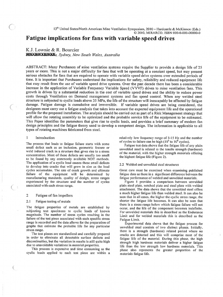 Fatigue implications for fans with variable speed drives pdf
