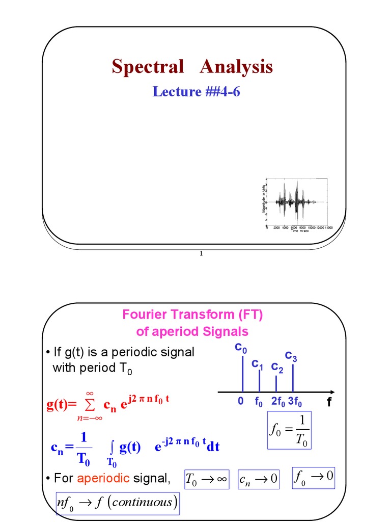 Spectral Analysis: Lecture ##4-6 | PDF | Science & Mathematics ...