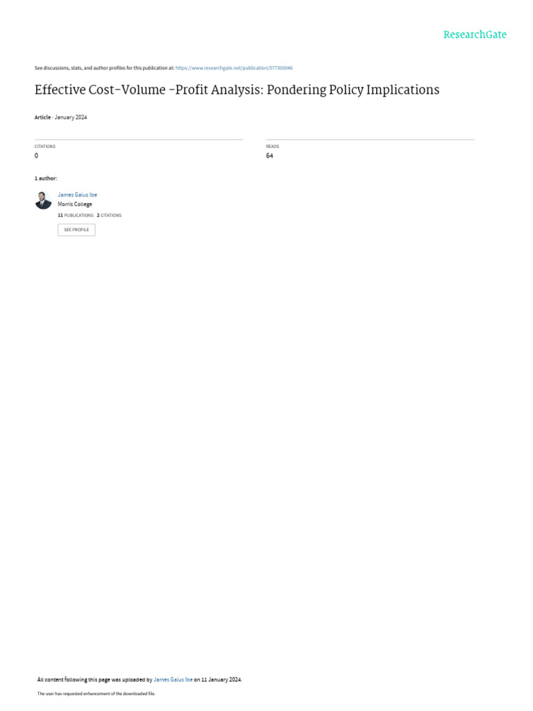 CVP Analysis: Key Concepts & Applications | PDF | Leverage (Finance ...