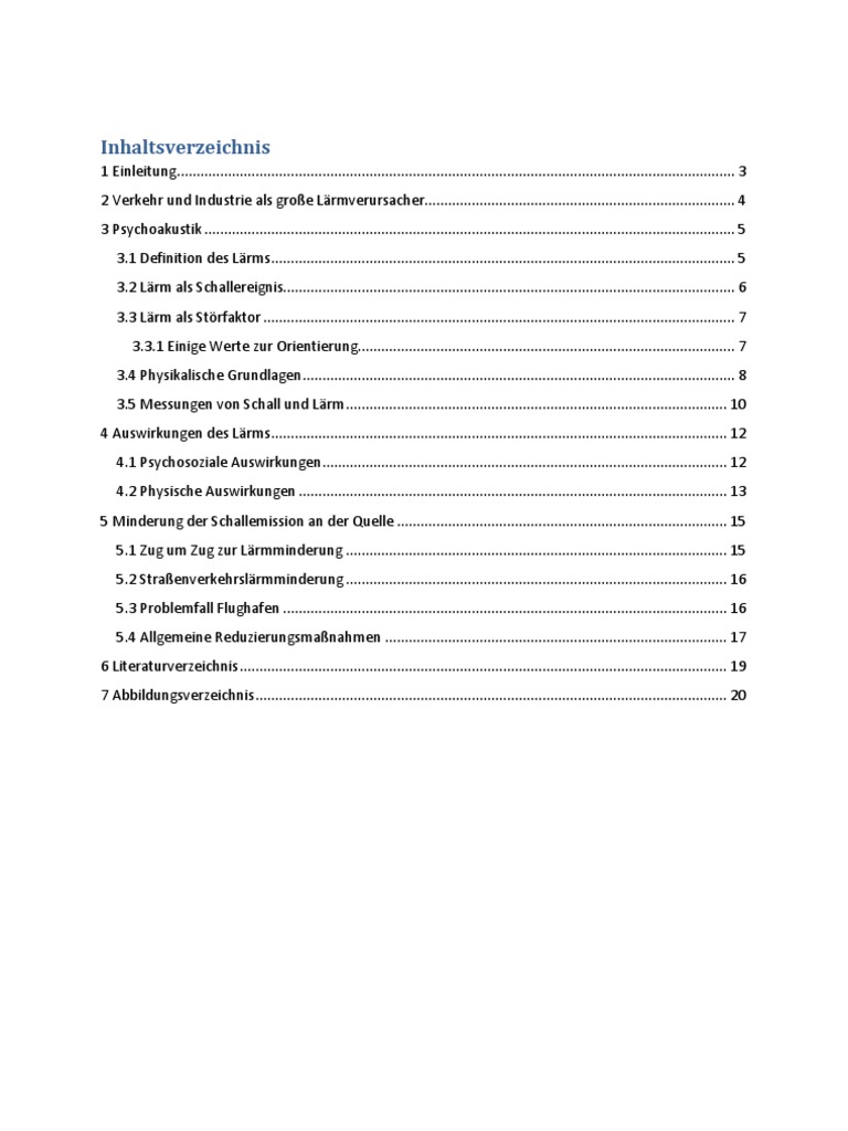Seminararbeit - Lärm