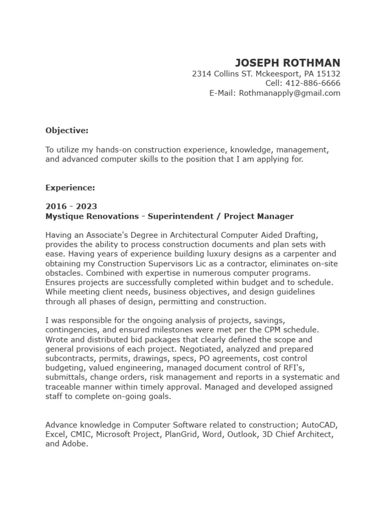 Rothman Resume | PDF