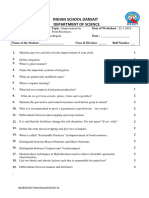 CLASS - IX Improvement FOOD - RESOURCES WORKSHEET