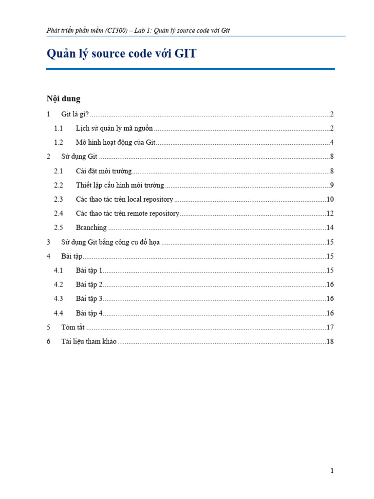 (L01) Quản Lý Source Code Với GIT | PDF