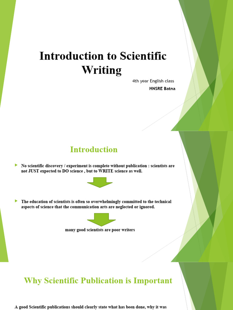 Essentials of Scientific Writing | PDF | Science | Writers