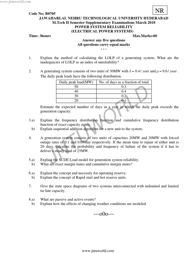 Power System Reliability PDF