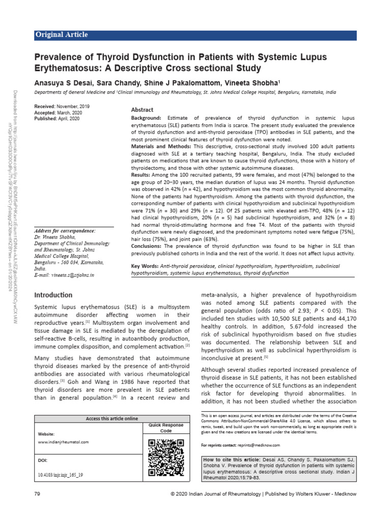 Prevalence of Thyroid Dysfunction in Patients With.4 | PDF ...