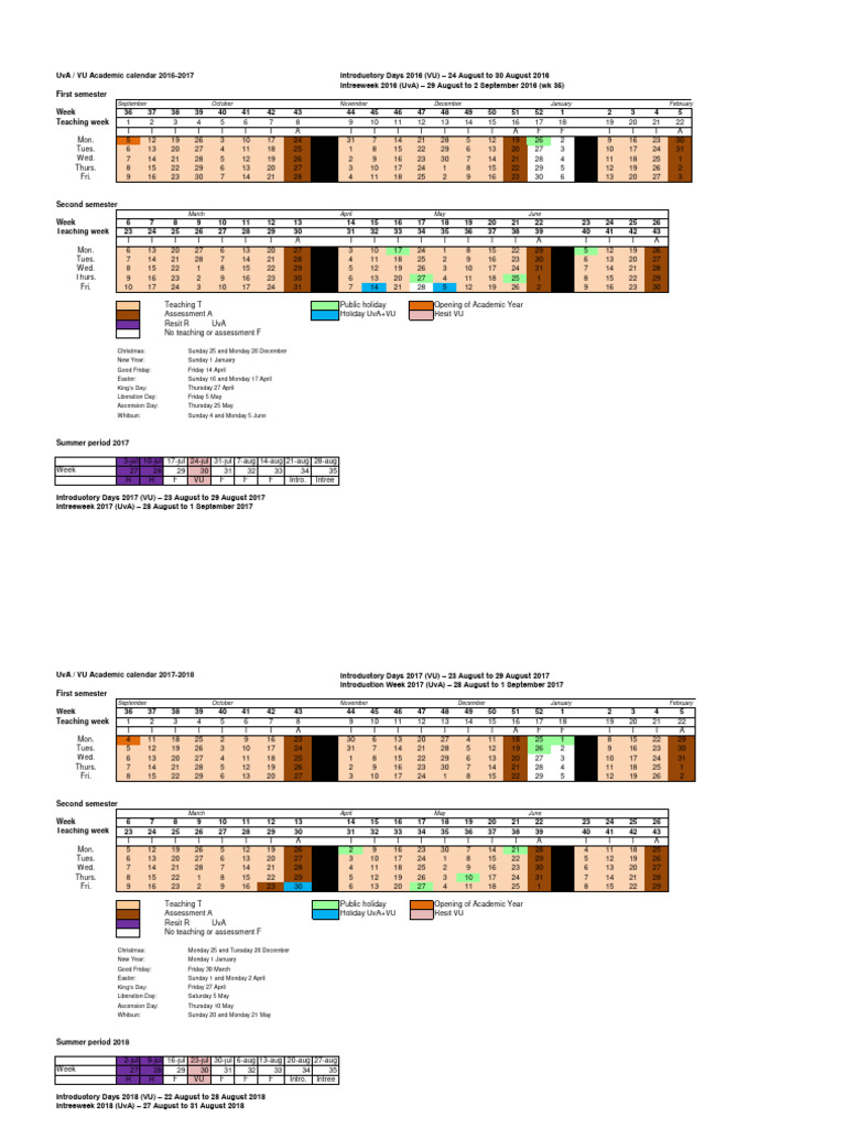 UvA/VU Academic Calendar 2025-2026 | PDF | Christian ...