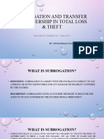 Subrogation and Transfer of Ownership in Total Loss