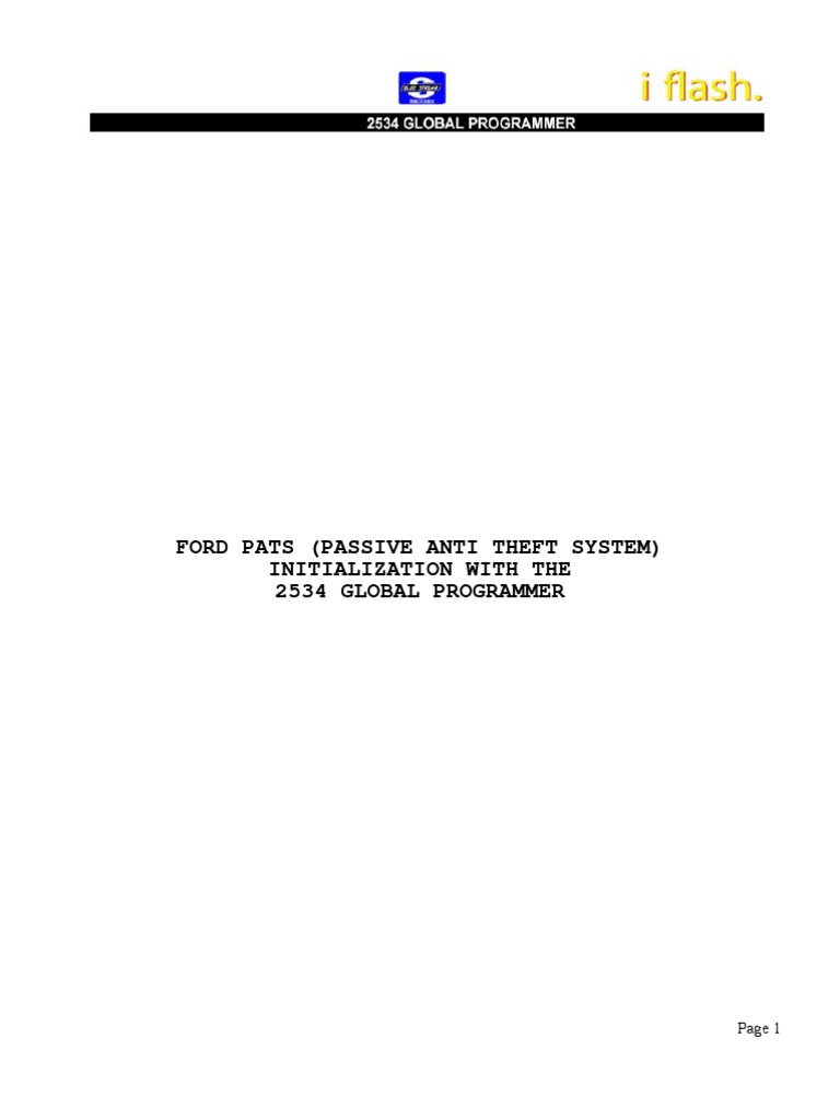 Ford PATS System Initialization Guide | PDF | Business | Computers