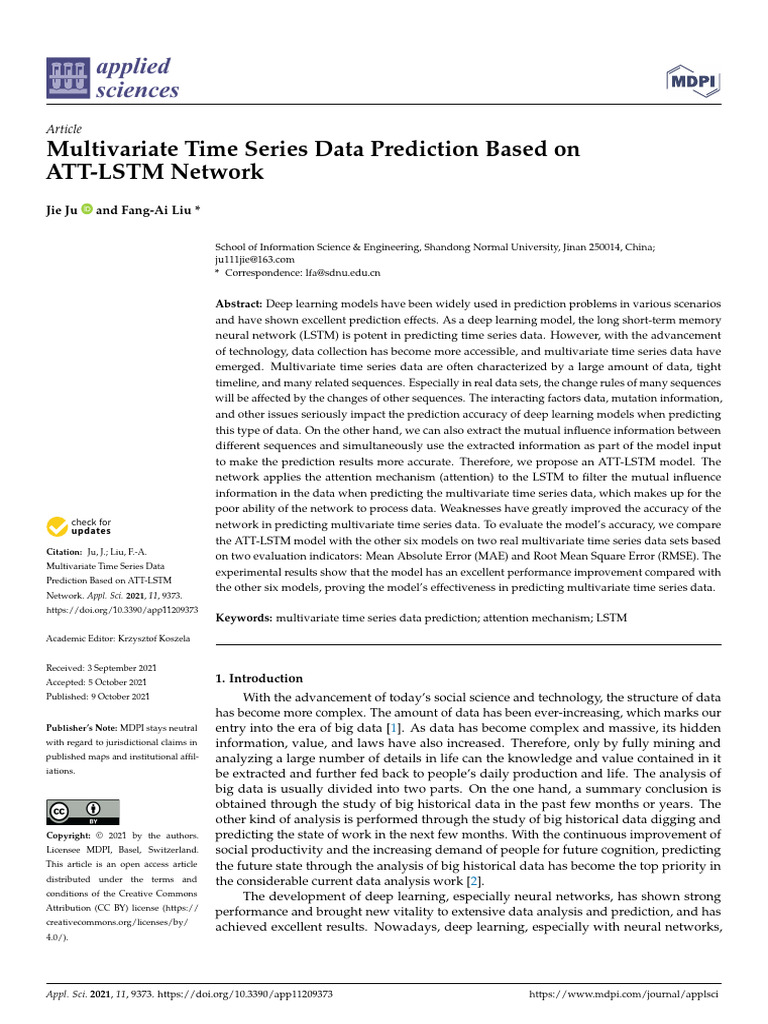 Multivariate Time Series Data Prediction Based On | PDF | Deep Learning ...