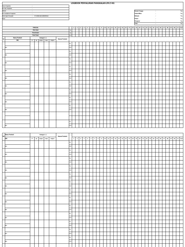 Format Logbook Terbaru 2024 Pdf