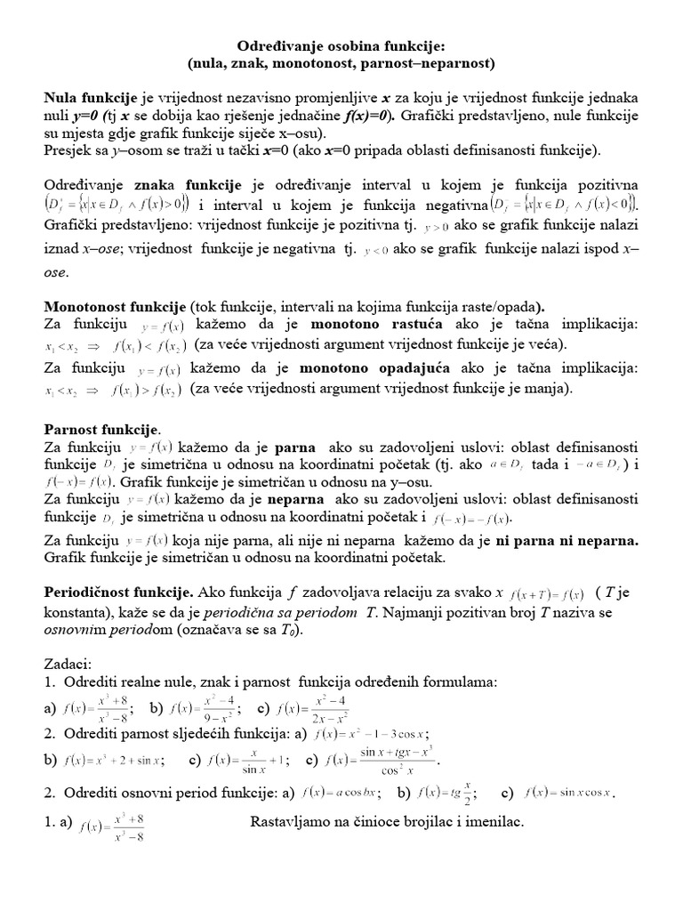 Nule Znak Parnost I Periodic48dnost F Ja | PDF