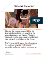 What Kind of King Will Charles Be Article Review by JForrest English