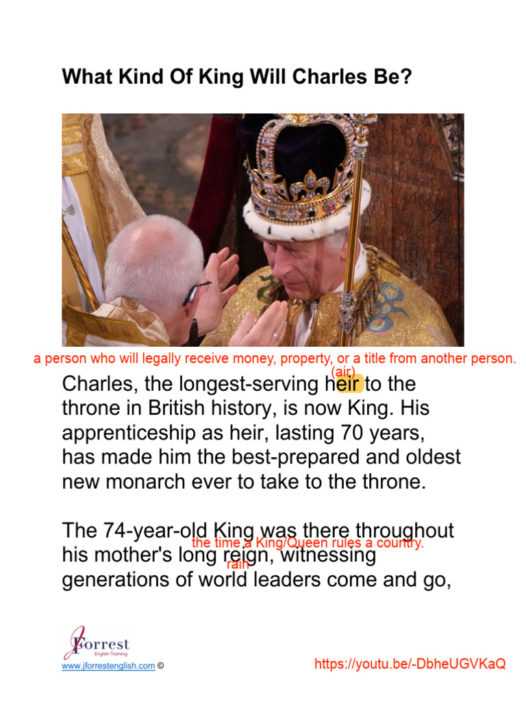 What Kind Of King Will Charles Be Article Review By Jforrest English Pdf