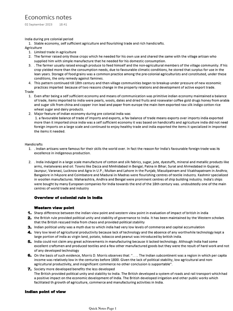 Economics Notes Pdf Economic Growth Agriculture