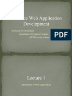 Advance Web Application Development: Instructor: Syed Ali Raza Department of Computer Science GC University Lahore