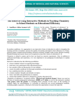 The Effect of Using Interactive Methods in Teaching Chemistry To School Students On Educational Efficiency